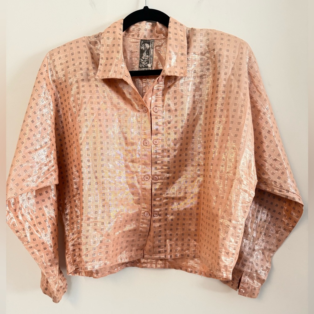 At Last Metallic Peach Blouse